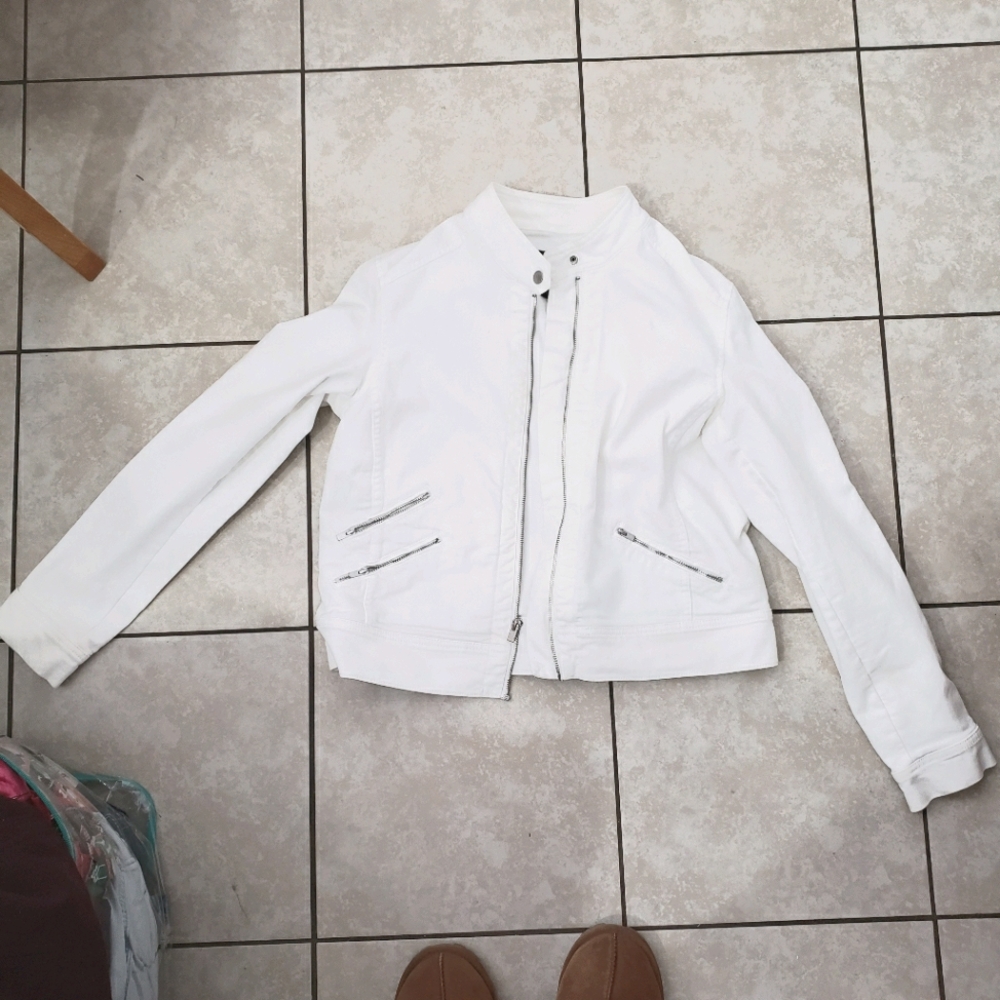 White Banana Republic Womens Jean Jacket L